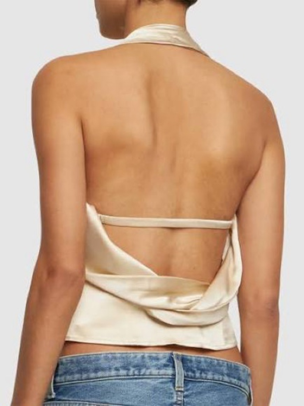 NWT reformation Sallie silk top in almond - size 6 - Picture 3 of 5